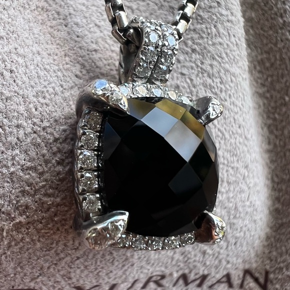 ❤️ David Yurman Chatelaine Pave Bezel Pendant Necklace - Picture 4 of 9